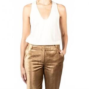 NEW FORTE FORTE stretch cady crepe chic top in white